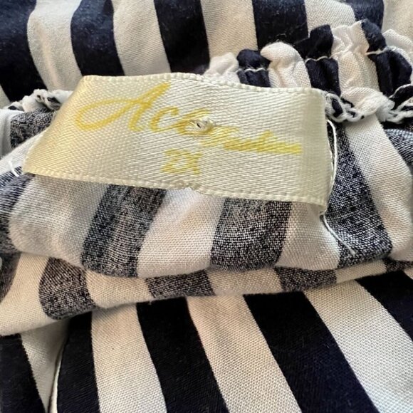 ACE Fashion Navy & White All Over Stripped Pattern Boho Mini Dress Size 2X - Picture 4 of 6